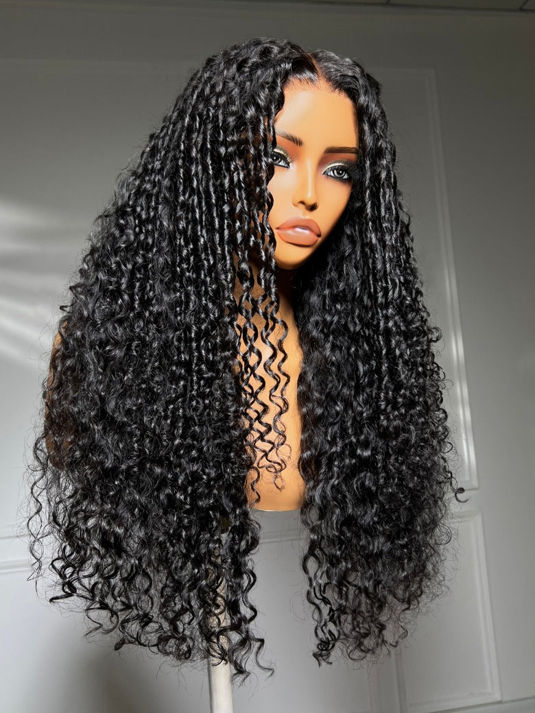 Sunber 7x5 Pre Cut Mixed Spiral Curl Texture Lace Wig With Defined Finger Coils