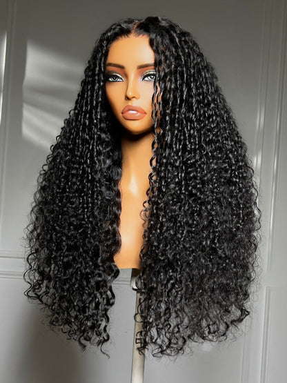 Sunber 7x5 Pre Cut Mixed Spiral Curl Texture Lace Wig With Defined Finger Coils