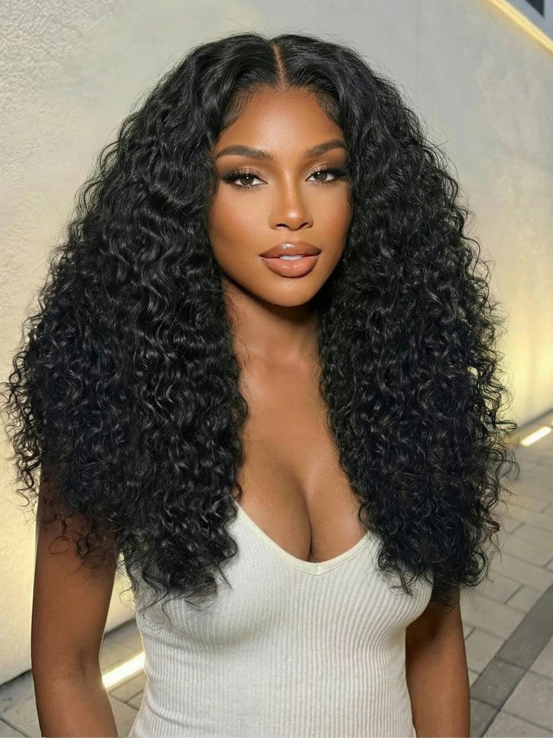 Sunber 7x5 Pre Cut Soft Kinky Curly Full Volume Fluffy Curls Lace Wig With Invisi Drawstring Sunber