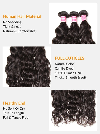Sunber Brazilian Natural Wave Three Bundles Hair Weave Natural Color Human Hair
