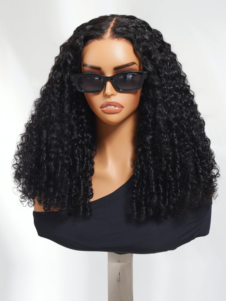 Sunber 7x5 /13x4 Pre Everything Pre-Styled Finger Coils Bye Bye Knots Glueless Water Curly Lace Wig With Invisi Drawstring