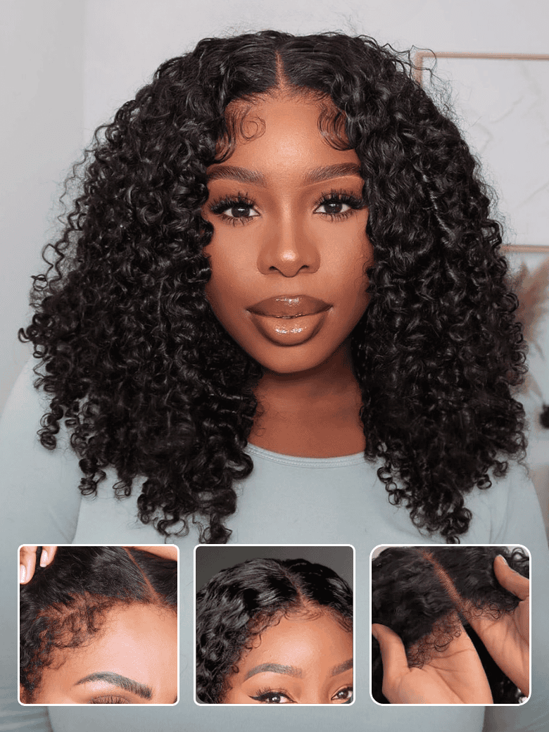 Down To $59 Scalp Look Kinky Curly  New Upgrade Glueless Wig With Invisi Drawstring 7x5 Lace Wig Flash Sale
