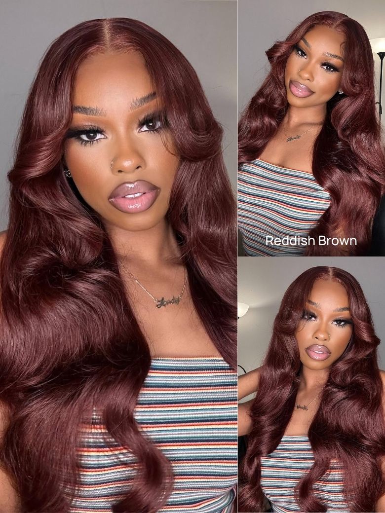 Sunber Chestnut Mocha Brown 13x4 Pre-Everything Lace Front Loose Wave Wig Put on and Go Glueless Wig