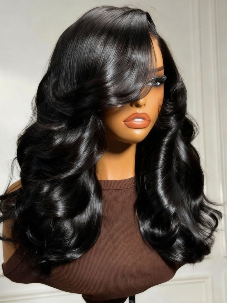 Sunber 180% Density 13x4 Pre Everything Lace Frontal Feathered Hairstyles Wig With Layered Haircuts Flash Sale