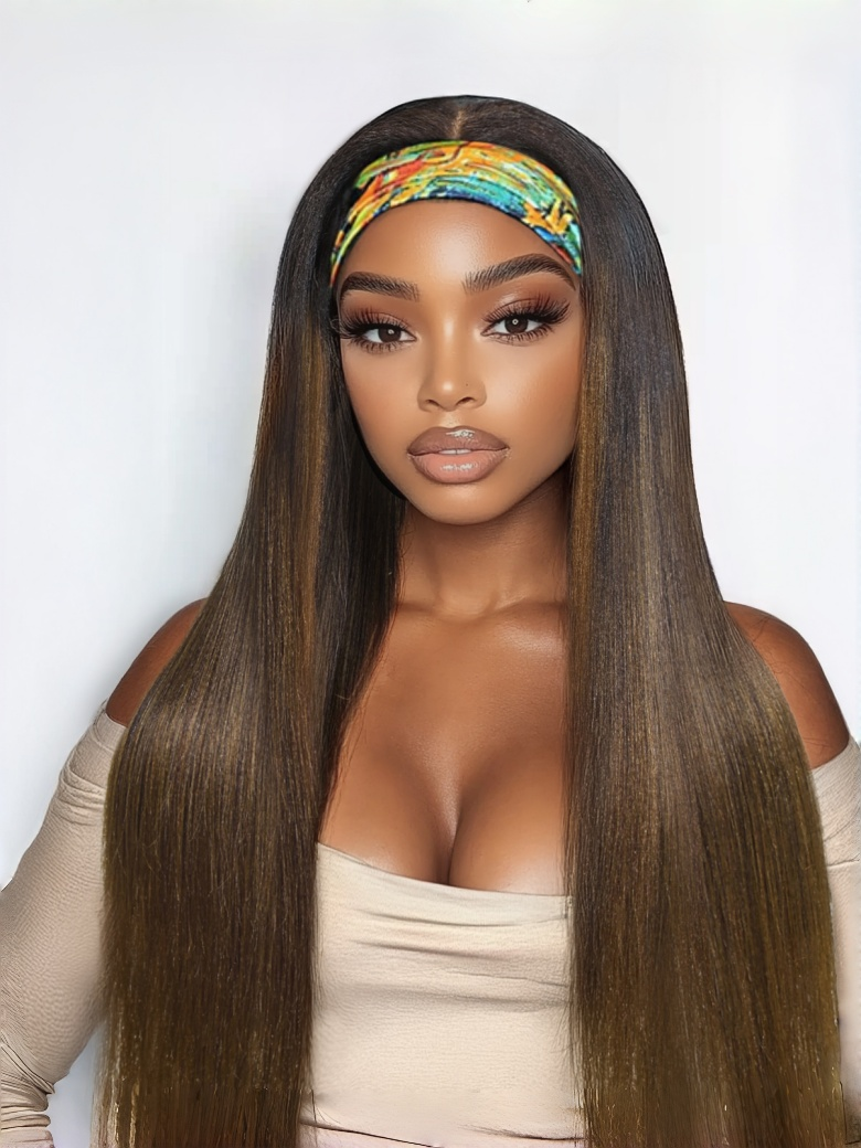 Sunber Glueless Chestnut Brown Yaki Straight Wave Wig Upgrade New V Part Wig Yaki Straight No Leave Out Protective Styles Flash Sale