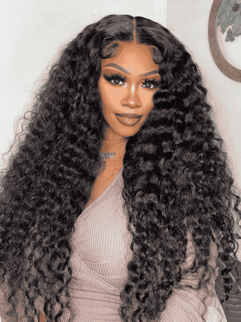 Sunber 13x4 Pre Everything Crimps Curl Crimped Texture Zig-Zag Waves High-volume Look Deep Wave Lace Frontal Wig