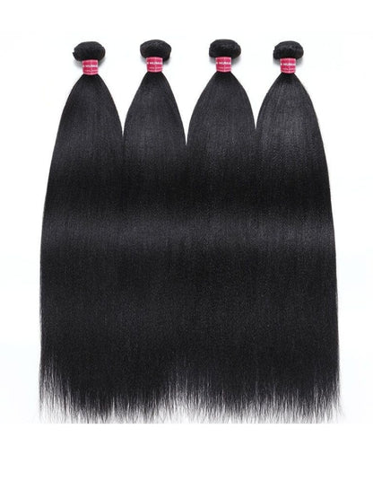 Sunber Yaki Straight 1/3/4Pcs Virgin Hair Extensions With Human Hair Bundles